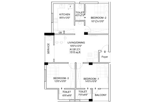 Nest Flourish 3 BHK 1515 Sqft