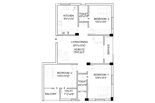 Nest Flourish 3 BHK 1545 Sqft