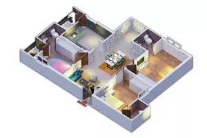 3BHK 1385 sqft