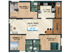3BHK 1455 Sqft